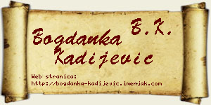 Bogdanka Kadijević vizit kartica